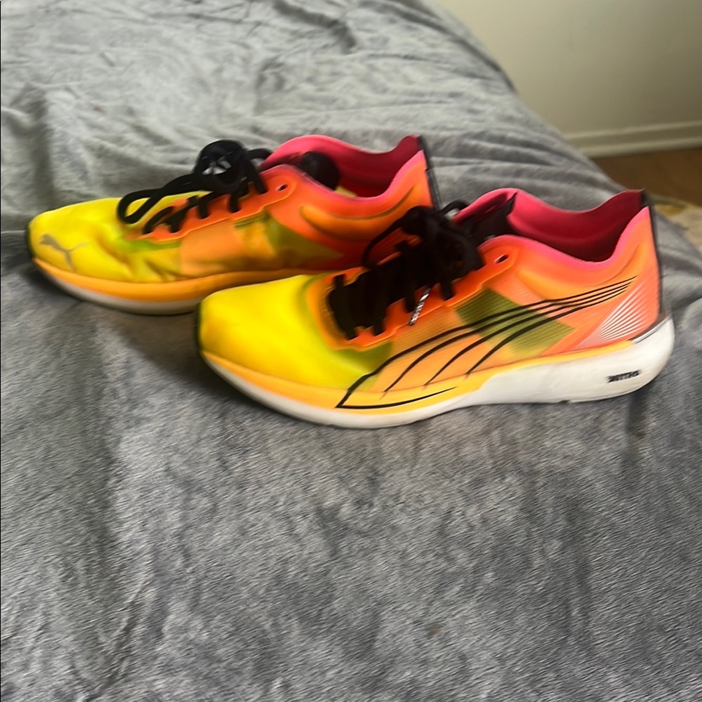 Puma Yellow and Pink Athletic Shoes